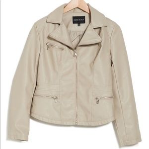 Ookie and Lala Jacket- color; stone (tan) Zip Moto Jacket